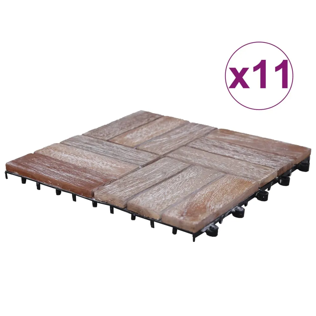 vidaXL Pannelli Decking 11 pz 30x30cm in Legno Massello di Recupero