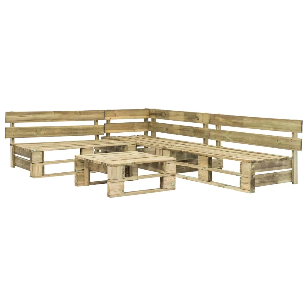 vidaXL Set Divani da Giardino con Pallet 4 pz in Legno