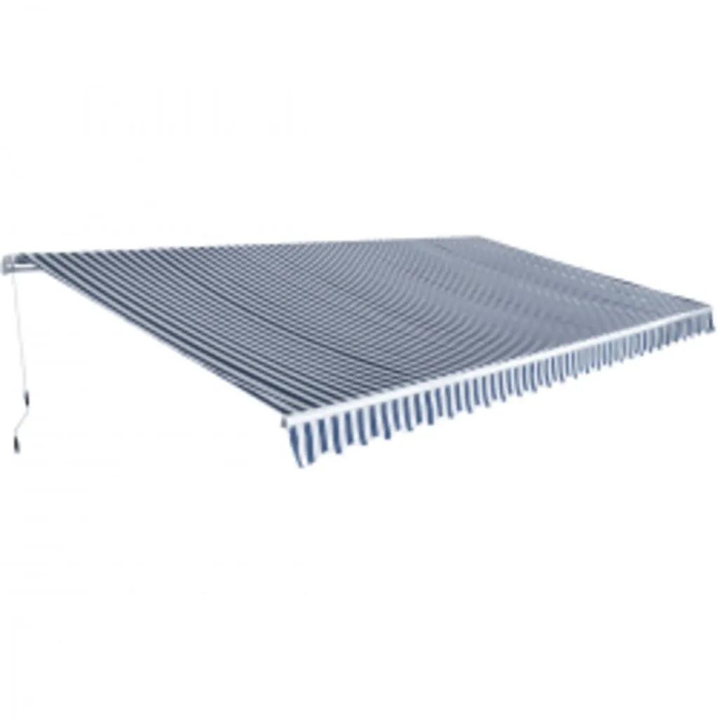 vidaXL Tenda da Sole Pieghevole Manuale 600 cm Blu/Bianca