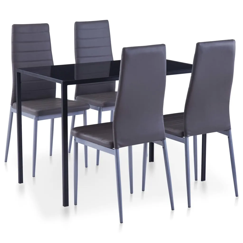 vidaXL Set da Pranzo 5 pz Grigio