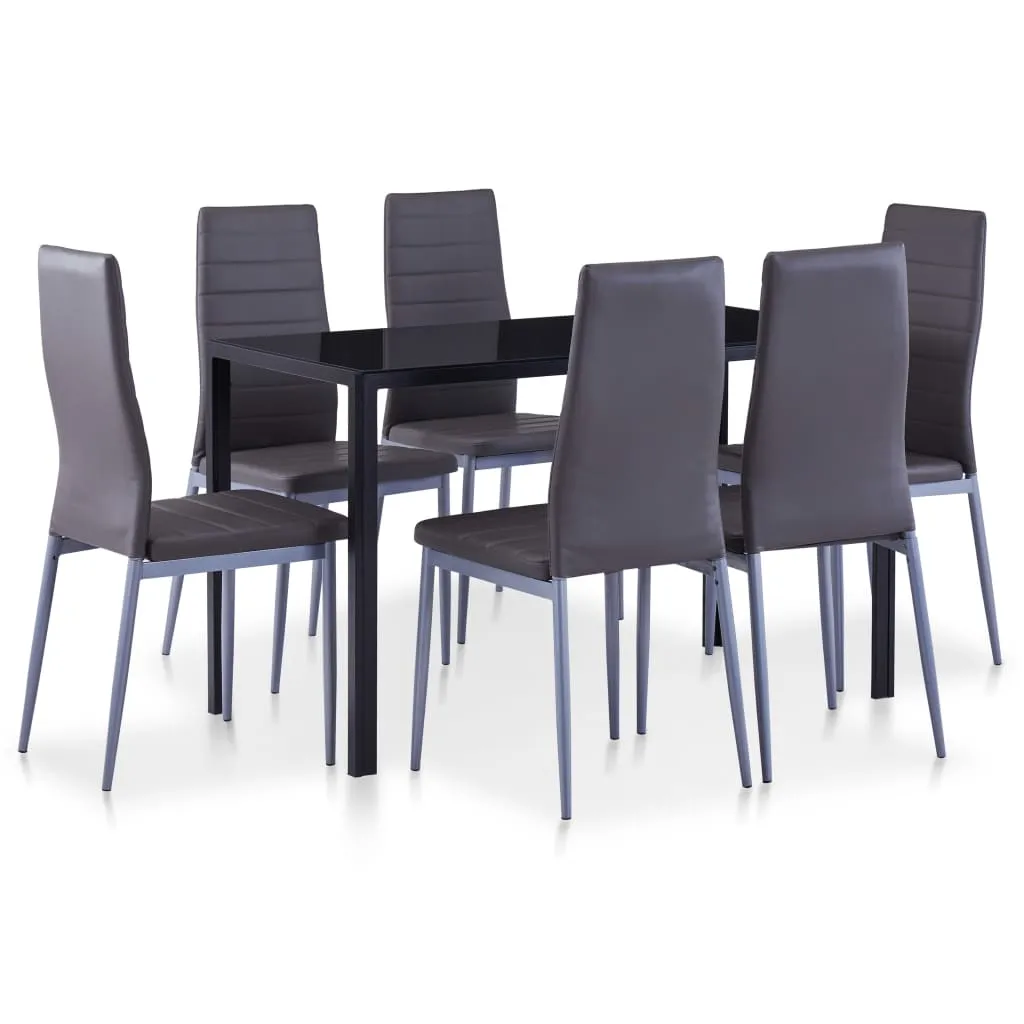 vidaXL Set da Pranzo 7 pz Grigio