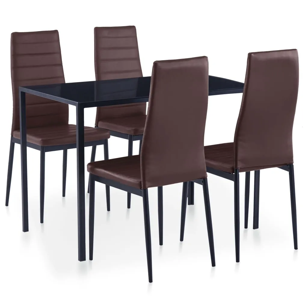 vidaXL Set da Pranzo 5 pz Marrone