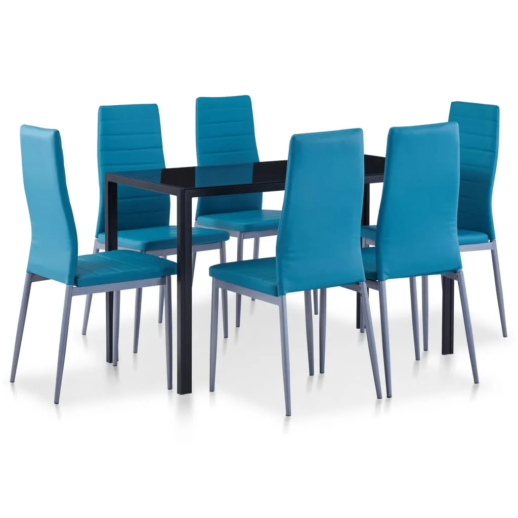 vidaXL Set da Pranzo 7 pz Blu