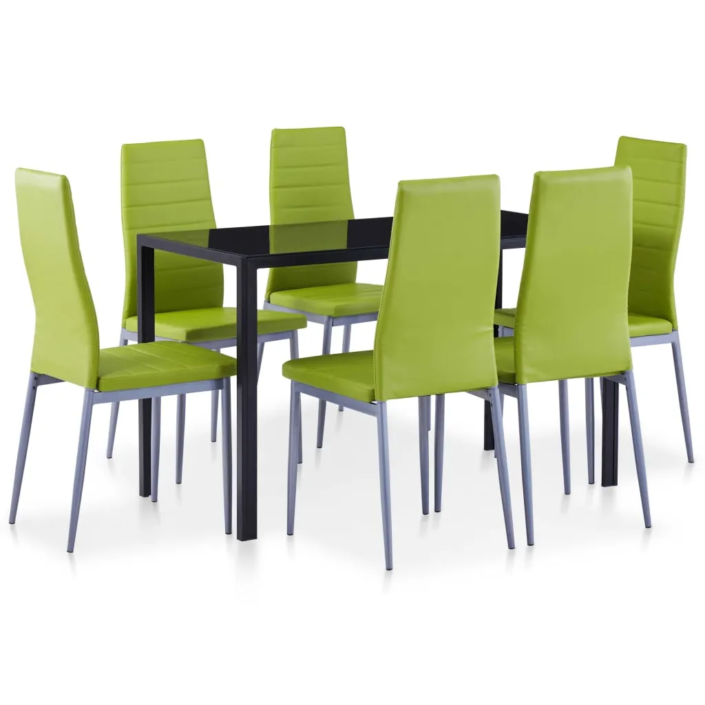 vidaXL Set da Pranzo 7 pz Verde