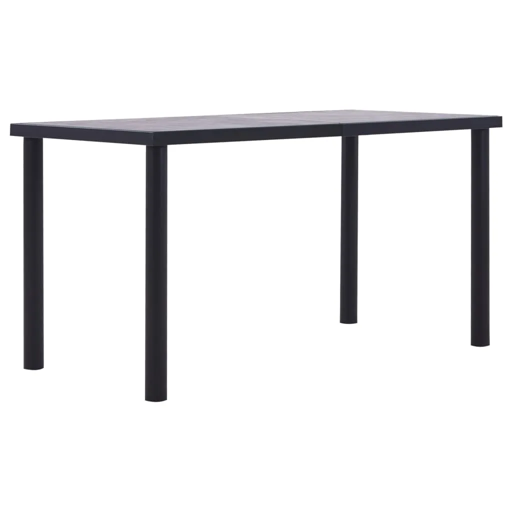 vidaXL Tavolo da Pranzo Nero e Grigio Cemento 140x70x75 cm in MDF