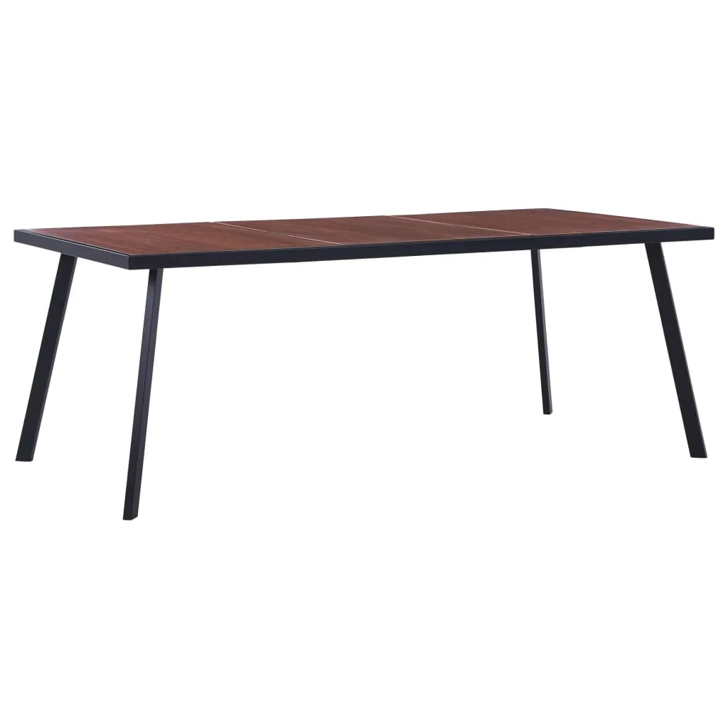 vidaXL Tavolo da Pranzo Naturale e Nero 200x100x75 cm in MDF