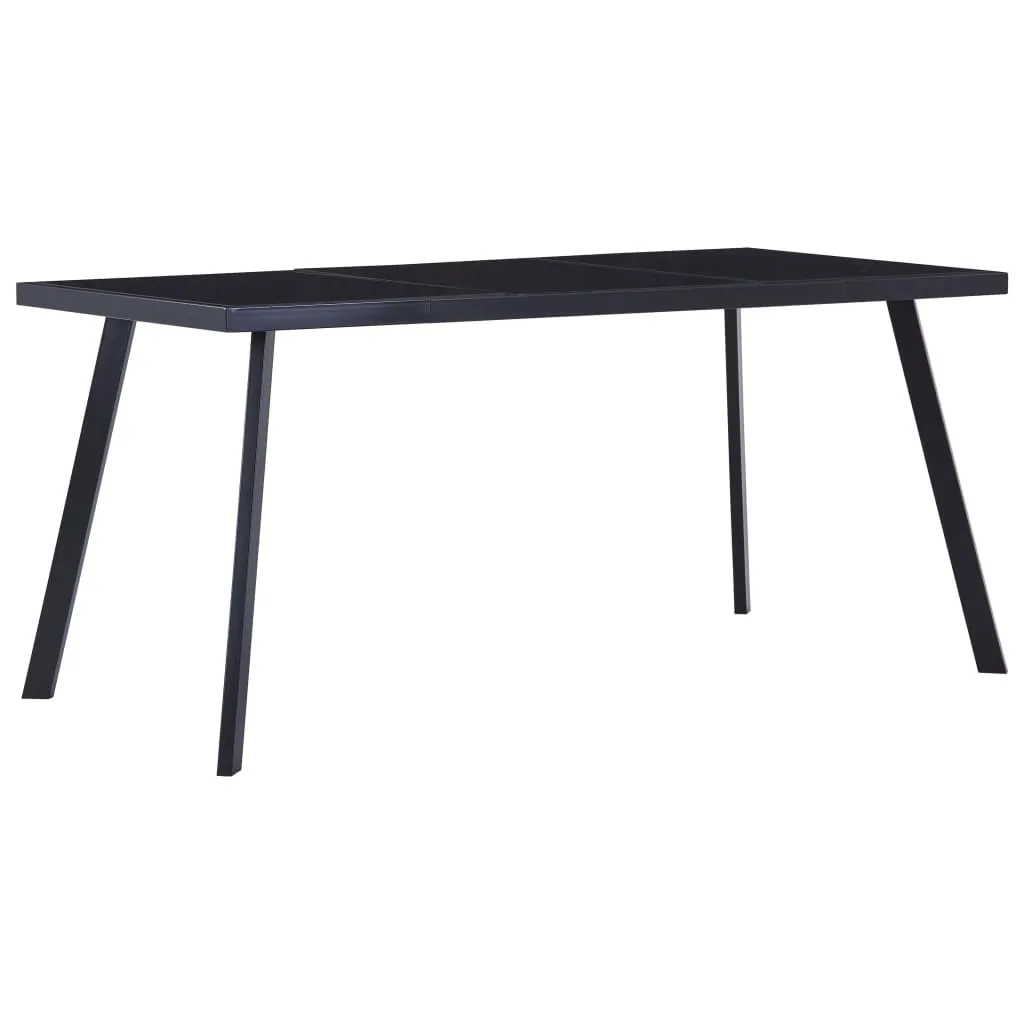 vidaXL Tavolo da Pranzo Nero 180x90x75 cm in Vetro Temperato