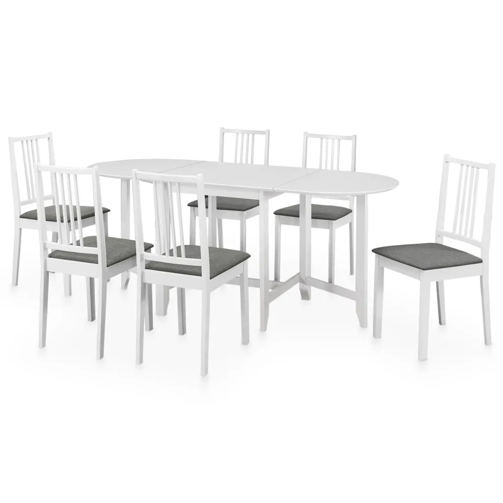 vidaXL Set per Sala da Pranzo 7 pz in MDF Bianco