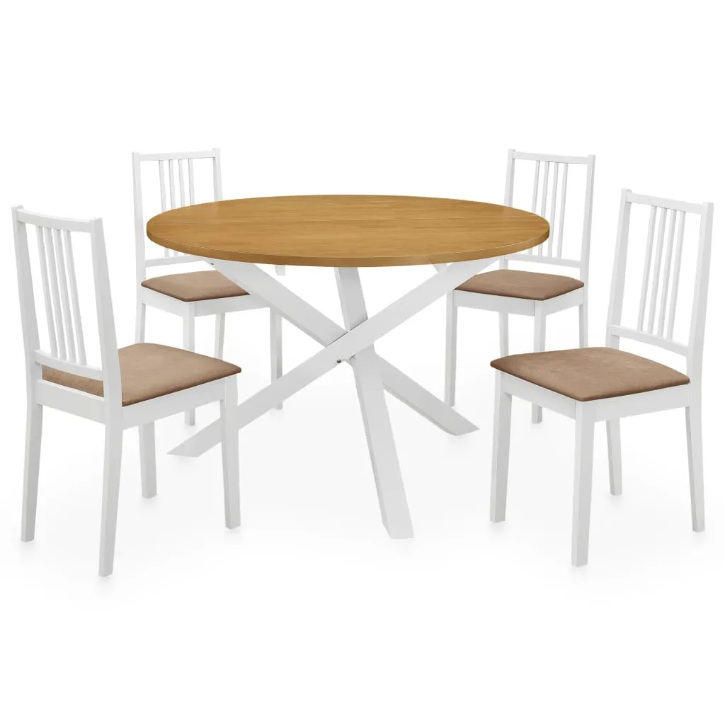 vidaXL Set per Sala da Pranzo 5 pz in MDF Bianco