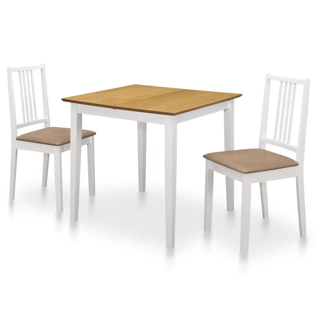 vidaXL Set da Pranzo 3 pz in MDF Bianco