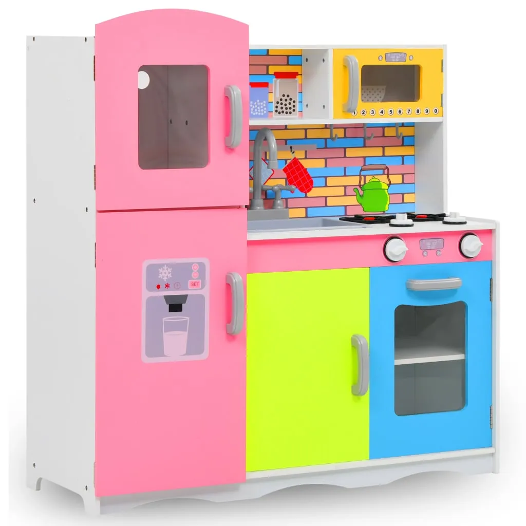 vidaXL Cucina Giocattolo per Bambini in MDF 80x30x85 cm Multicolore