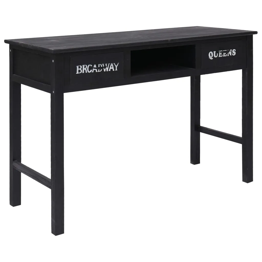 vidaXL Tavolo Consolle Nero 110x45x76 cm in Legno