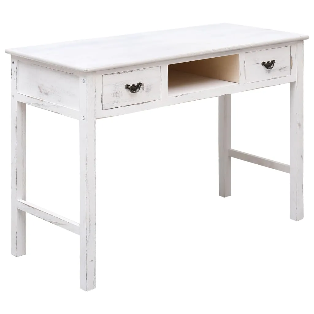 vidaXL Tavolo Consolle Bianco Anticato 110x45x76 cm in Legno