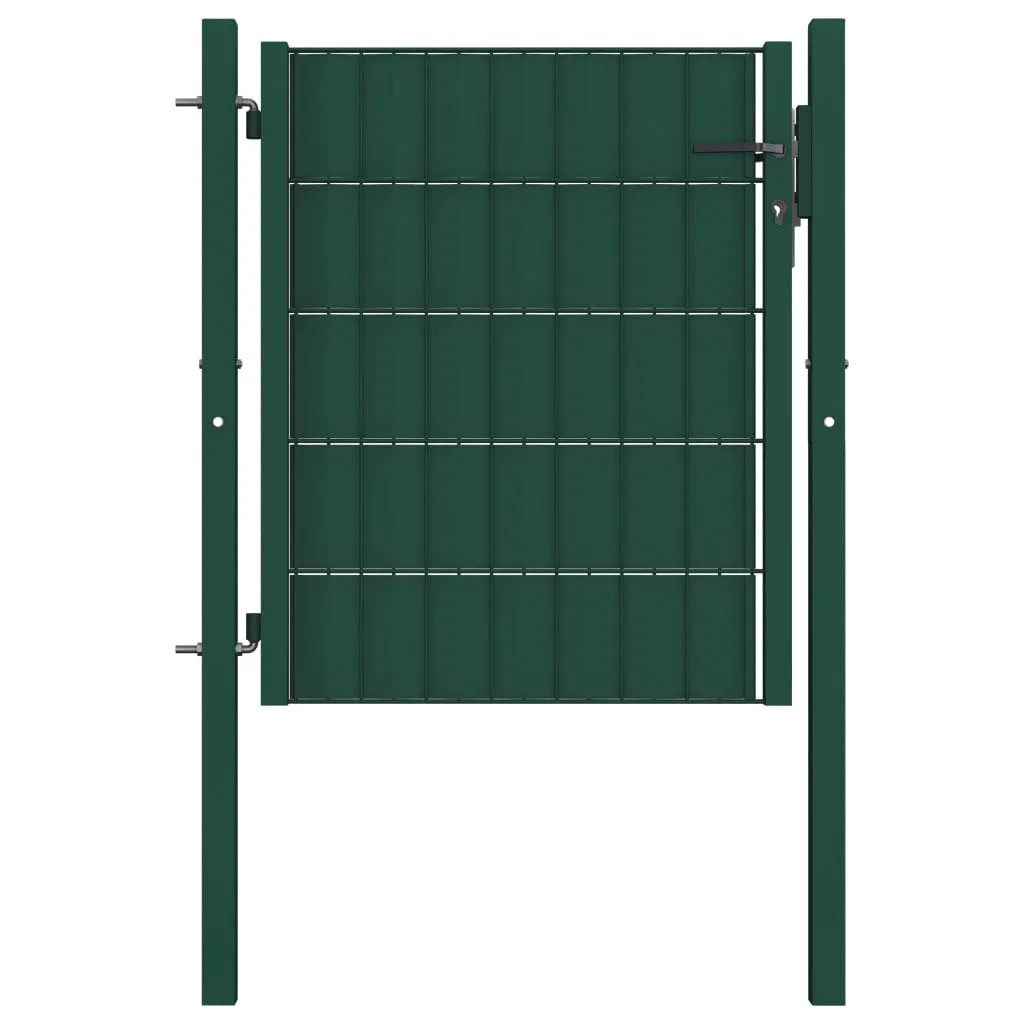 vidaXL Cancello per Recinzione in PVC e Acciaio 100x81 cm Verde