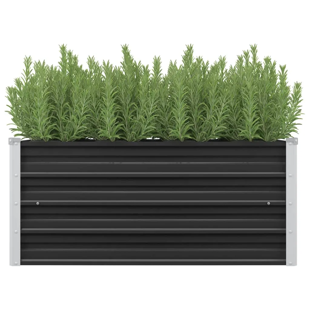 vidaXL Fioriera per Giardino Antracite 100x40x45 cm in Acciaio Zincato