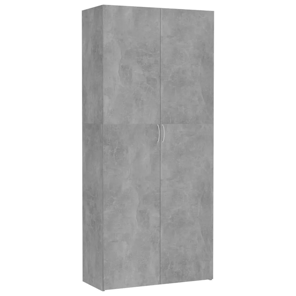 vidaXL Armadietto Grigio Cemento 80x35,5x180 cm in Legno Multistrato