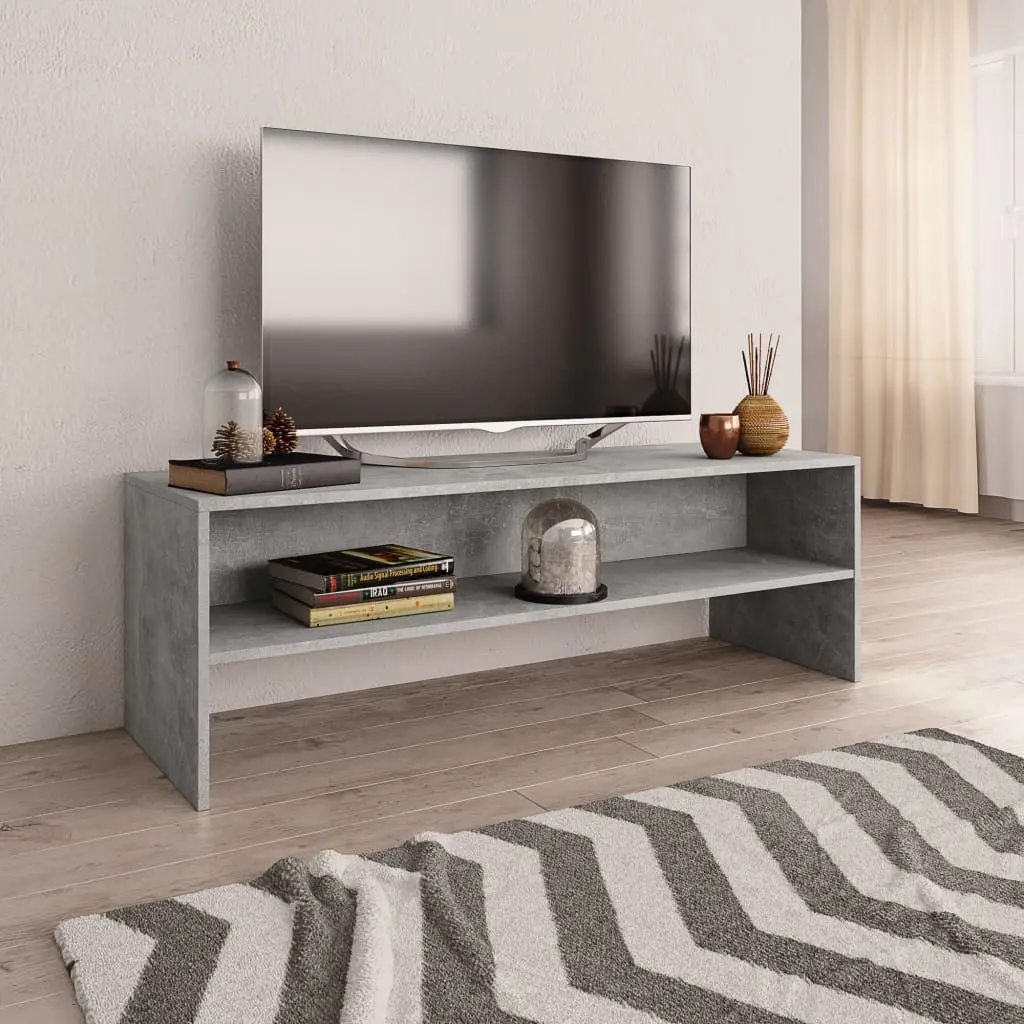 Mobile Porta TV Grigio Cemento 120x40x40cm in Legno Multistrato