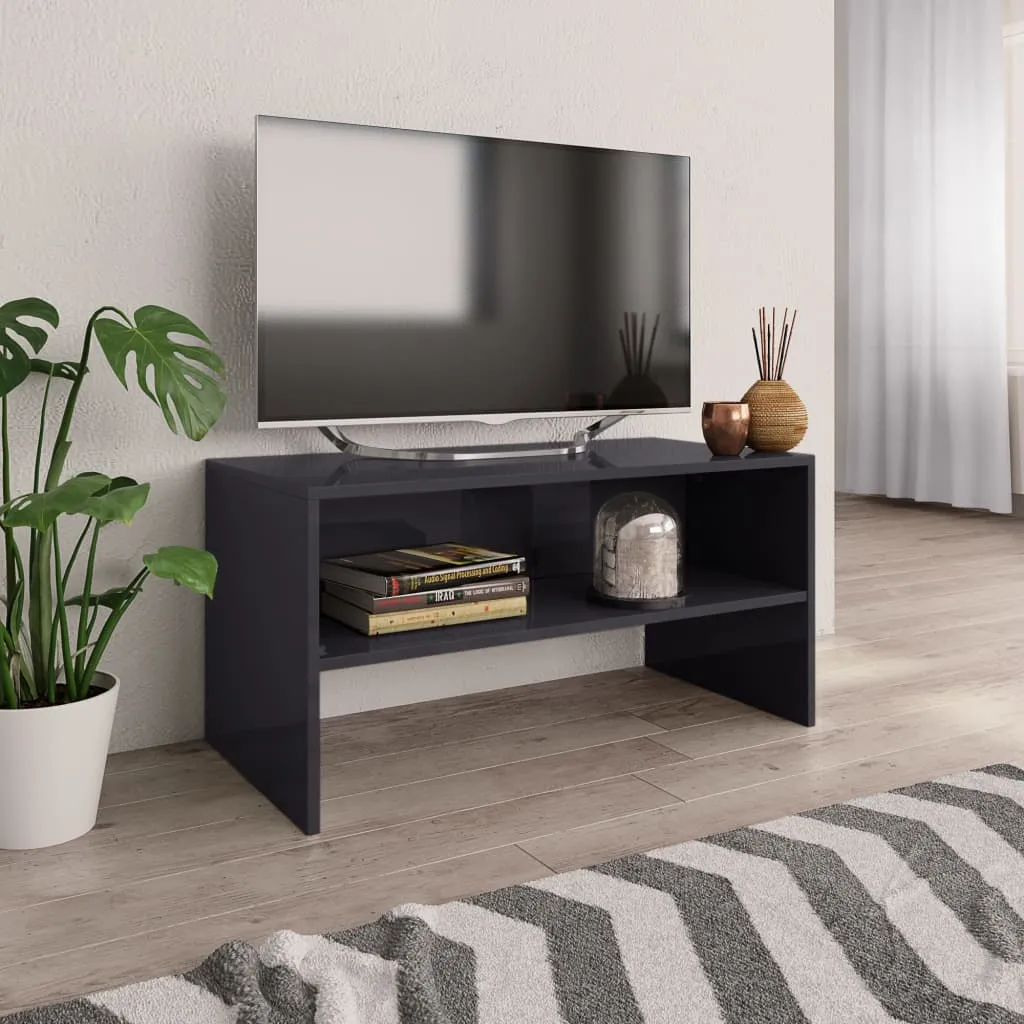 vidaXL Mobile Porta TV Grigio Lucido 80x40x40 cm in Legno Multistrato