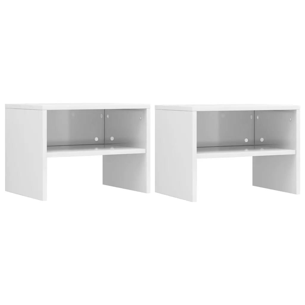 vidaXL Comodini 2 pz Bianco Lucido 40x30x30 cm in Legno Multistrato