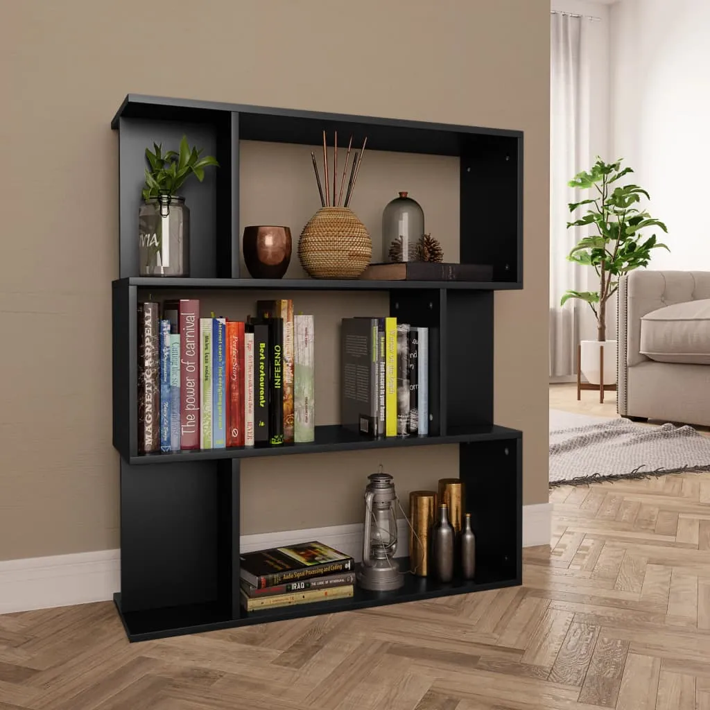 vidaXL Libreria/Divisorio Nero 80x24x96 cm in Legno Multistrato