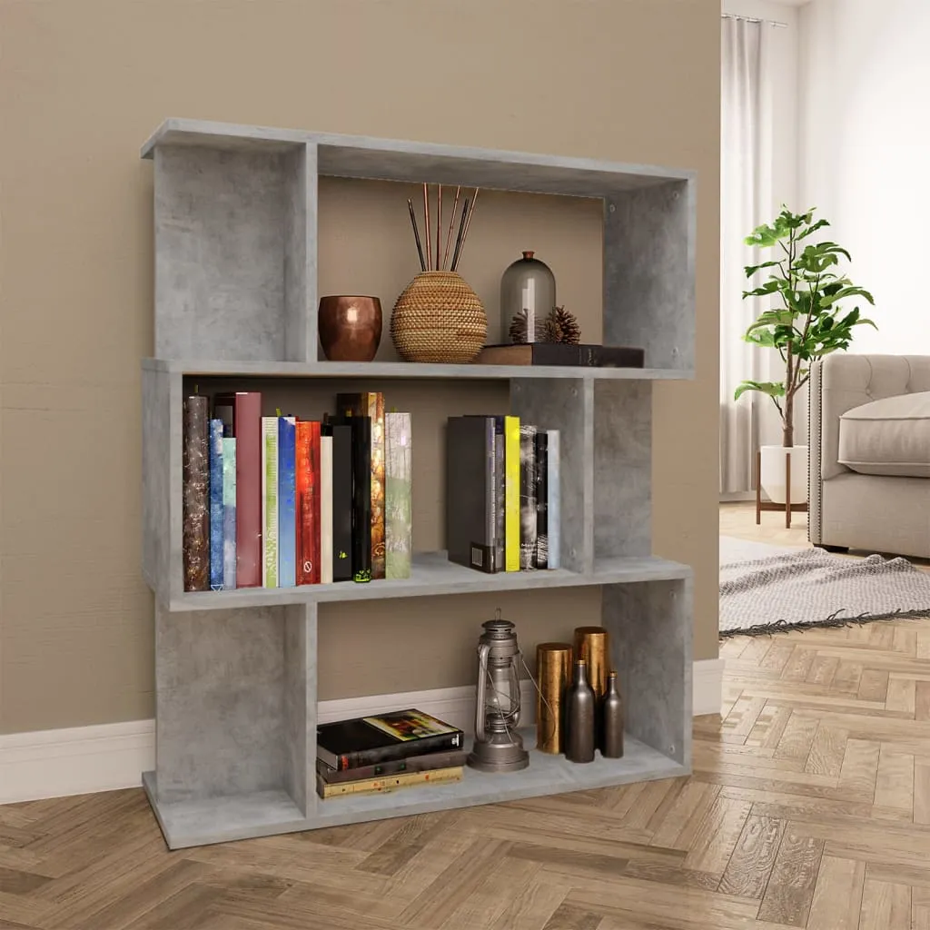 vidaXL Libreria/Divisorio Grigio Cemento 80x24x96 cm Legno Multistrato