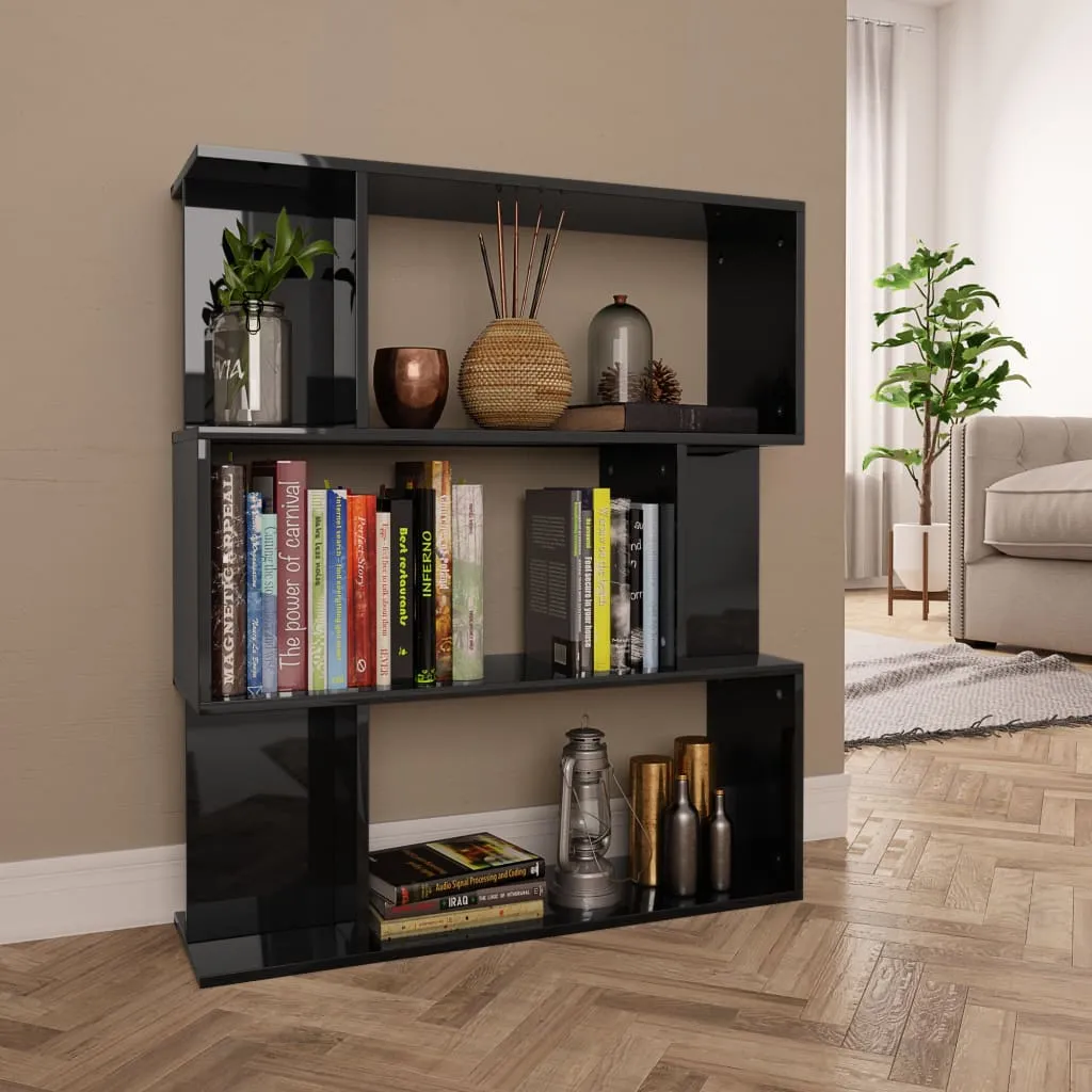 vidaXL Libreria/Divisorio Nero Lucido 80x24x96 cm