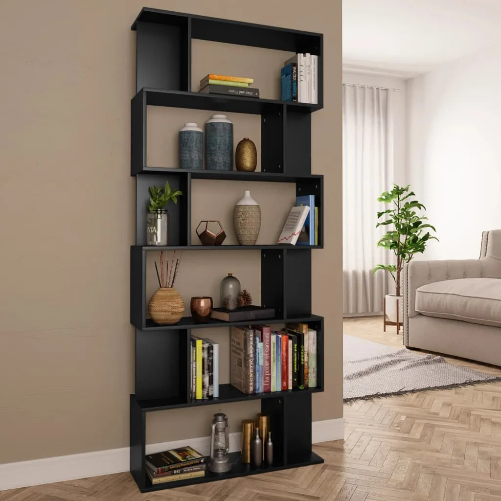 vidaXL Libreria/Divisorio Nero 80x24x192 cm in Legno Multistrato