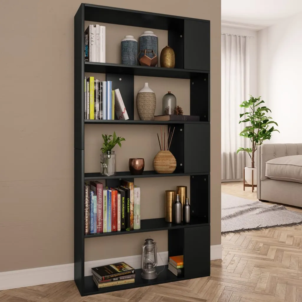 vidaXL Libreria/Divisorio Nero 80x24x159 cm in Legno Multistrato