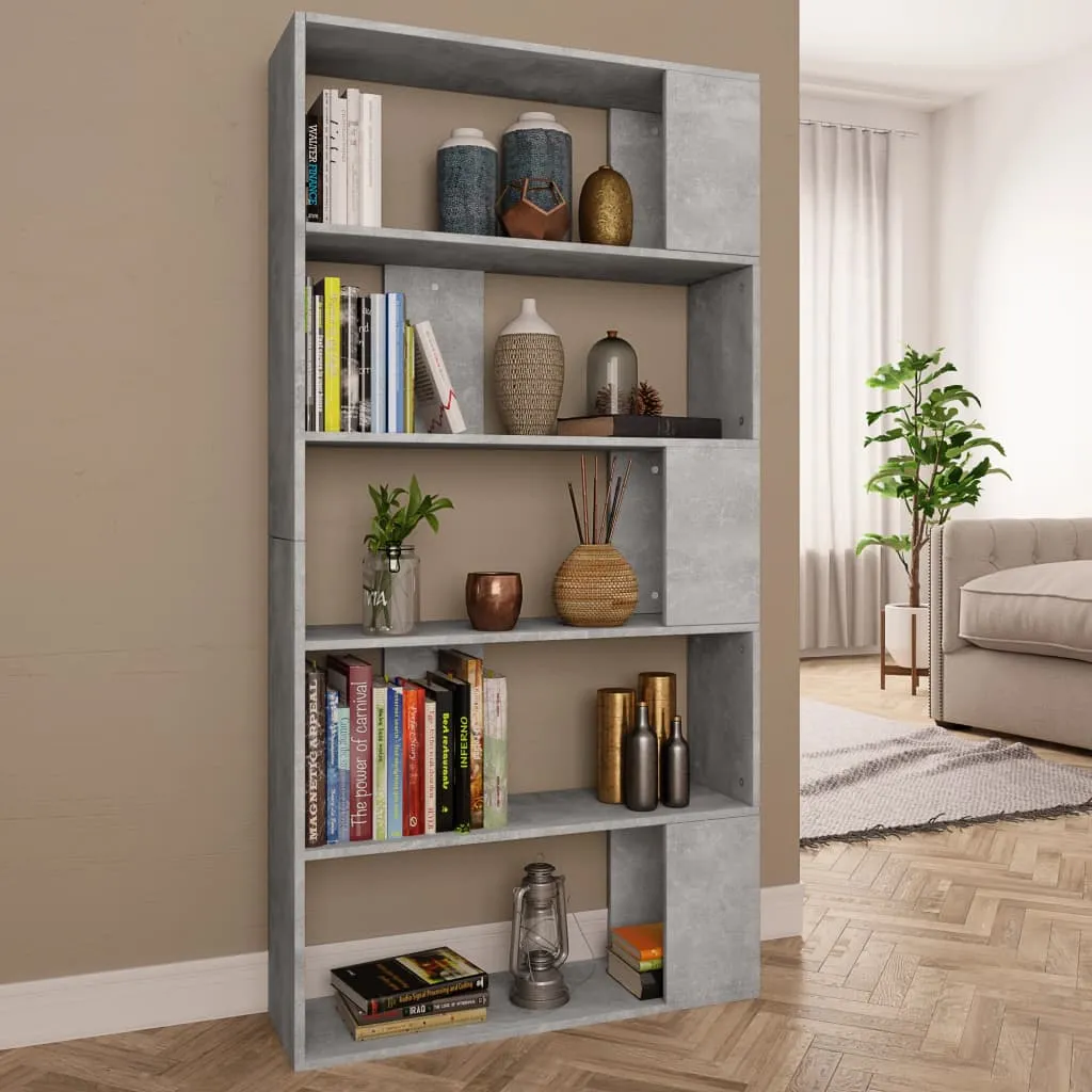 vidaXL Libreria/Divisorio Grigio Cemento 80x24x159cm Legno Multistrato