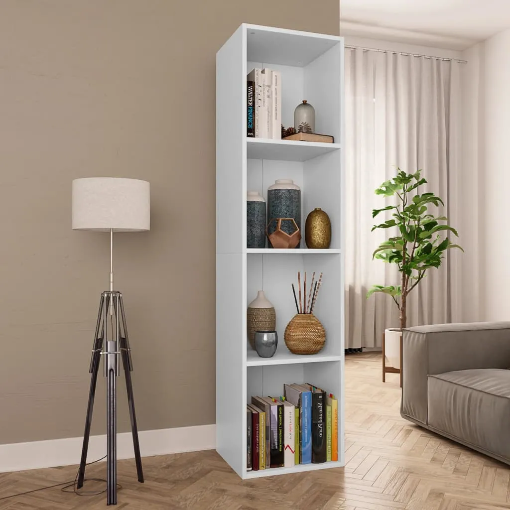 vidaXL Libreria / Mobile TV Bianco 36x30x143 cm in Legno Multistrato