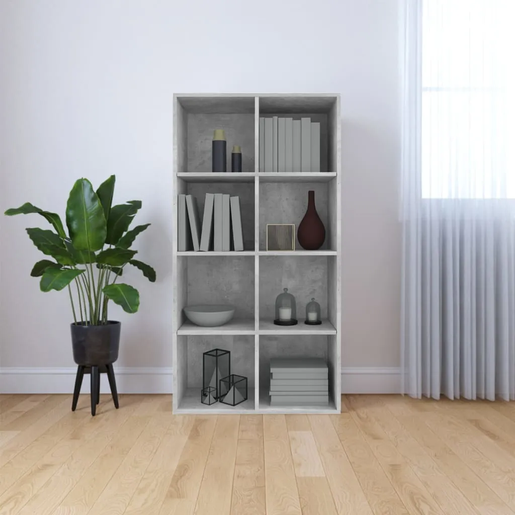 vidaXL Libreria/Credenza Grigio Cemento 66x30x130 cm Legno Multistrato