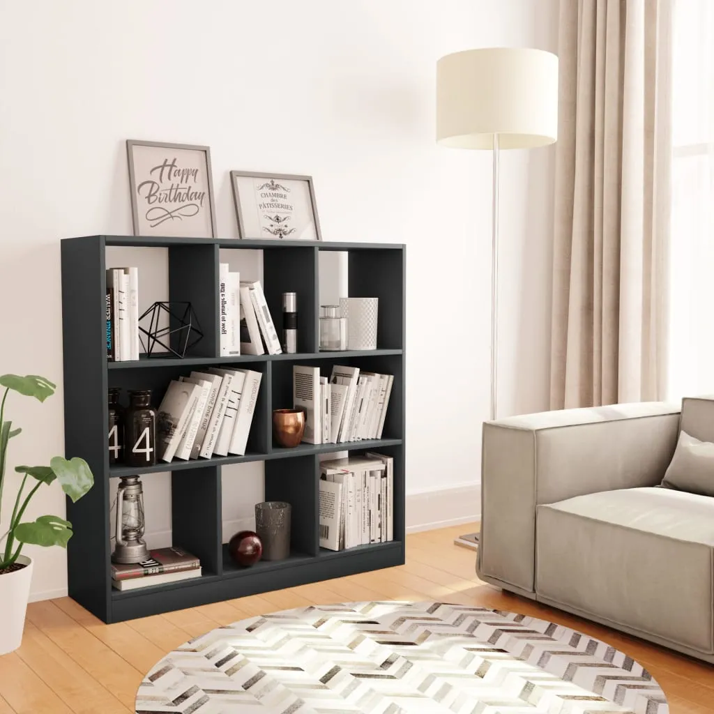 vidaXL Libreria Grigia 97,5x29,5x100 cm in Legno Multistrato