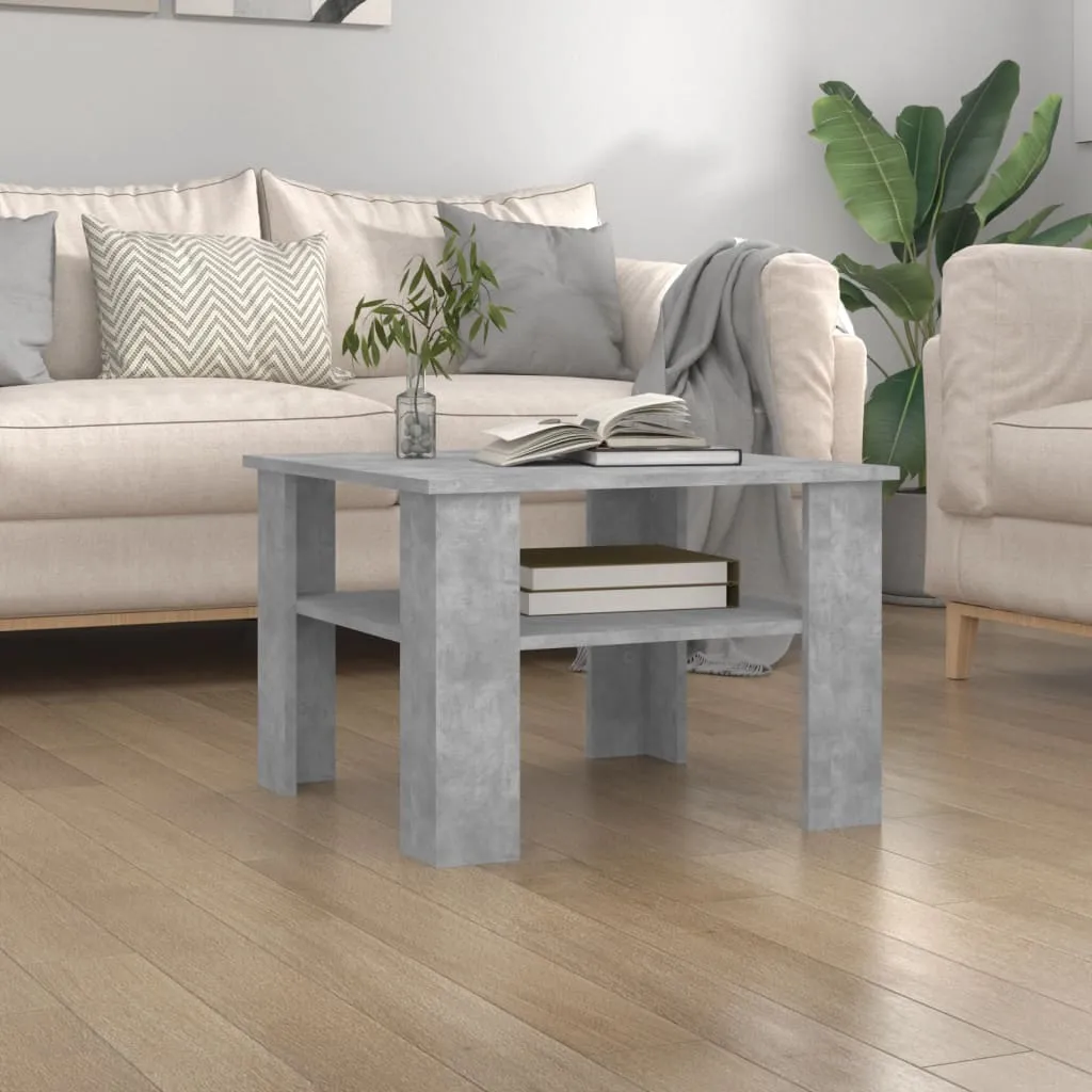 vidaXL Tavolino da Salotto Grigio Cemento 60x60x42cm Legno Multistrato