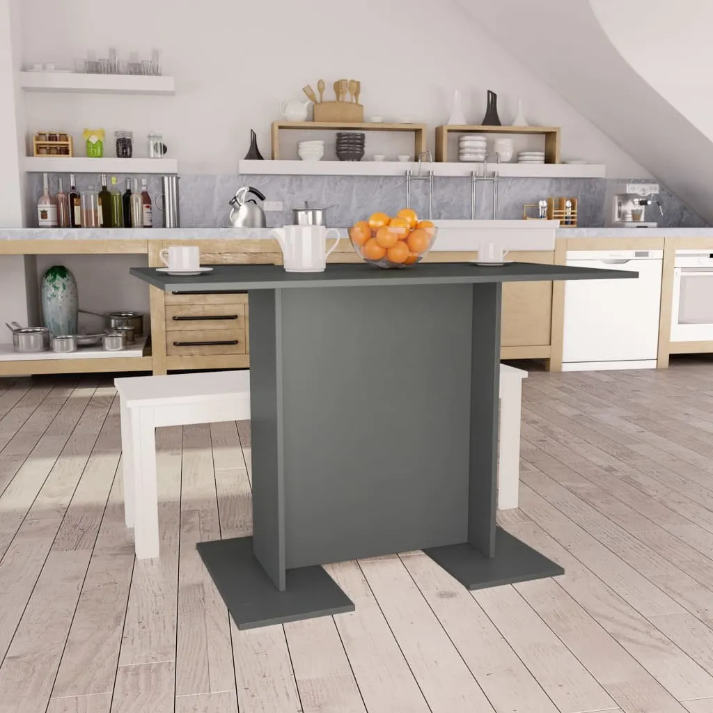 vidaXL Tavolo da Pranzo Grigio 110x60x75 cm in Legno Multistrato