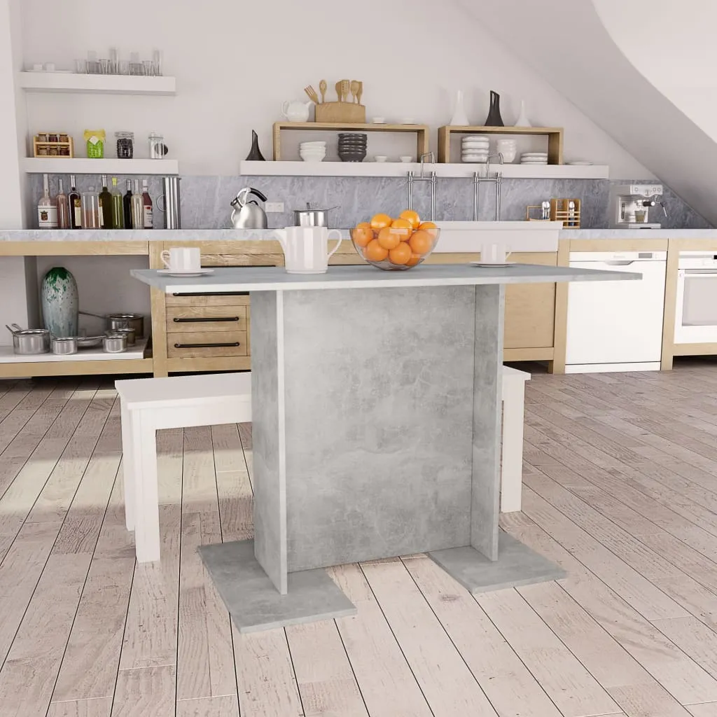 vidaXL Tavolo da Pranzo Grigio Cemento 110x60x75 cm Legno Multistrato