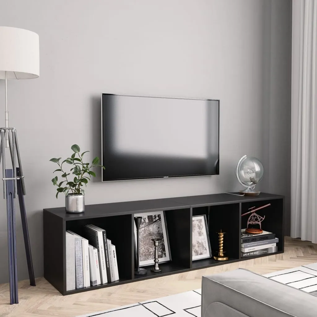 vidaXL Libreria/Mobile TV Nero 143x30x36 cm