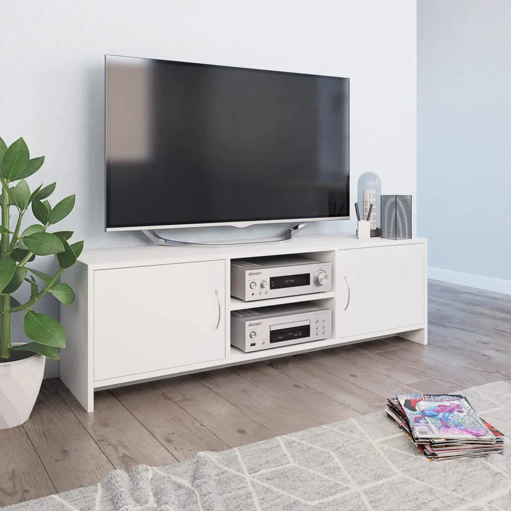 vidaXL Mobile Porta TV Bianco 120x30x37,5 cm in Legno Multistrato