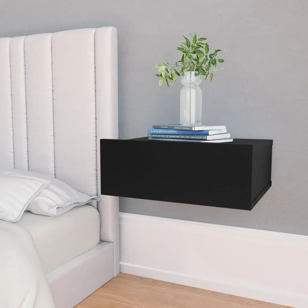 vidaXL Comodini Pensili 2pz Neri 40x30x15 cm in Legno Multistrato