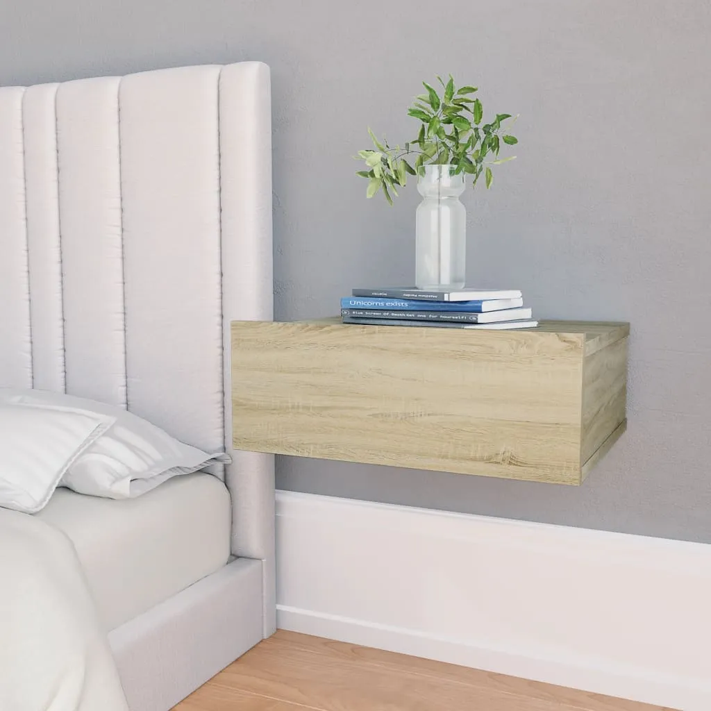 vidaXL Comodino Pensile Rovere Sonoma 40x30x15 cm in Legno Multistrato