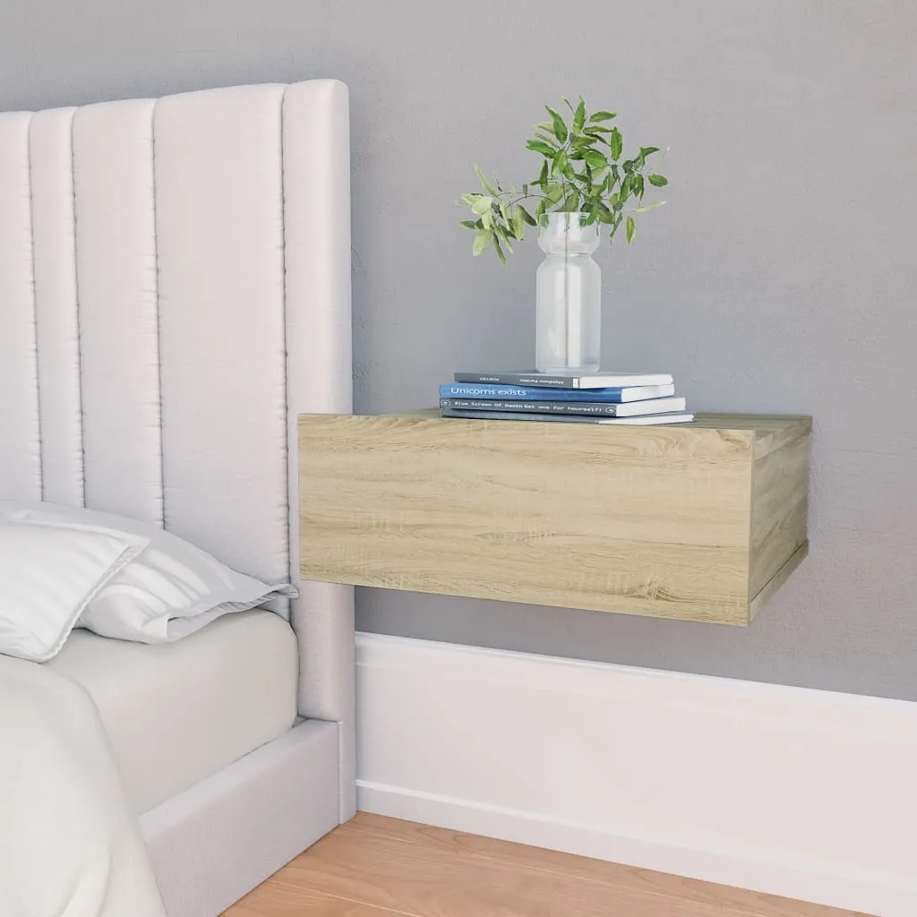 vidaXL Comodini Pensili 2pz Rovere Sonoma 40x30x15cm Legno Multistrato