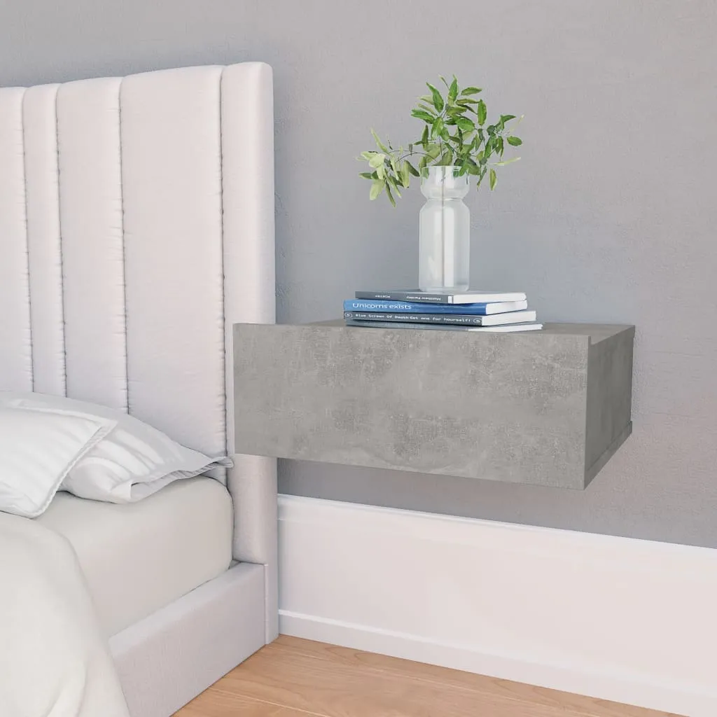 vidaXL Comodini Pensili 2pz Grigio Cemento 40x30x15 Legno Multistrato