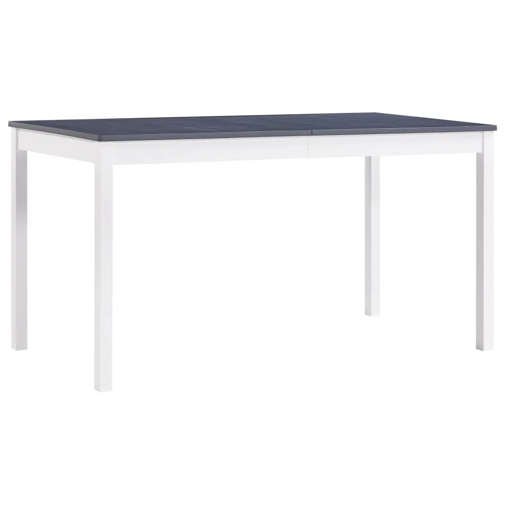 vidaXL Tavolo da Pranzo Bianco e Grigio 140x70x73 cm in Legno di Pino