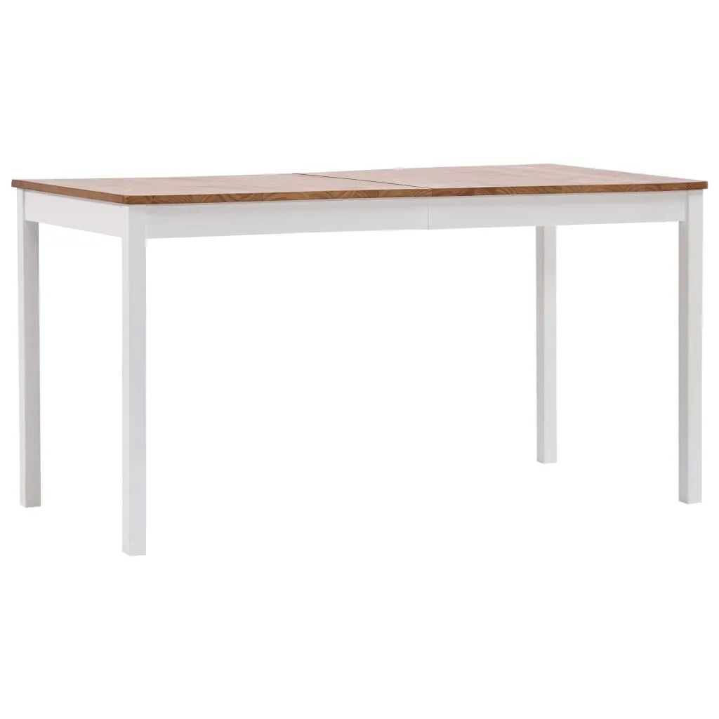 vidaXL Tavolo da Pranzo Bianco e Marrone 140x70x73 cm in Legno di Pino