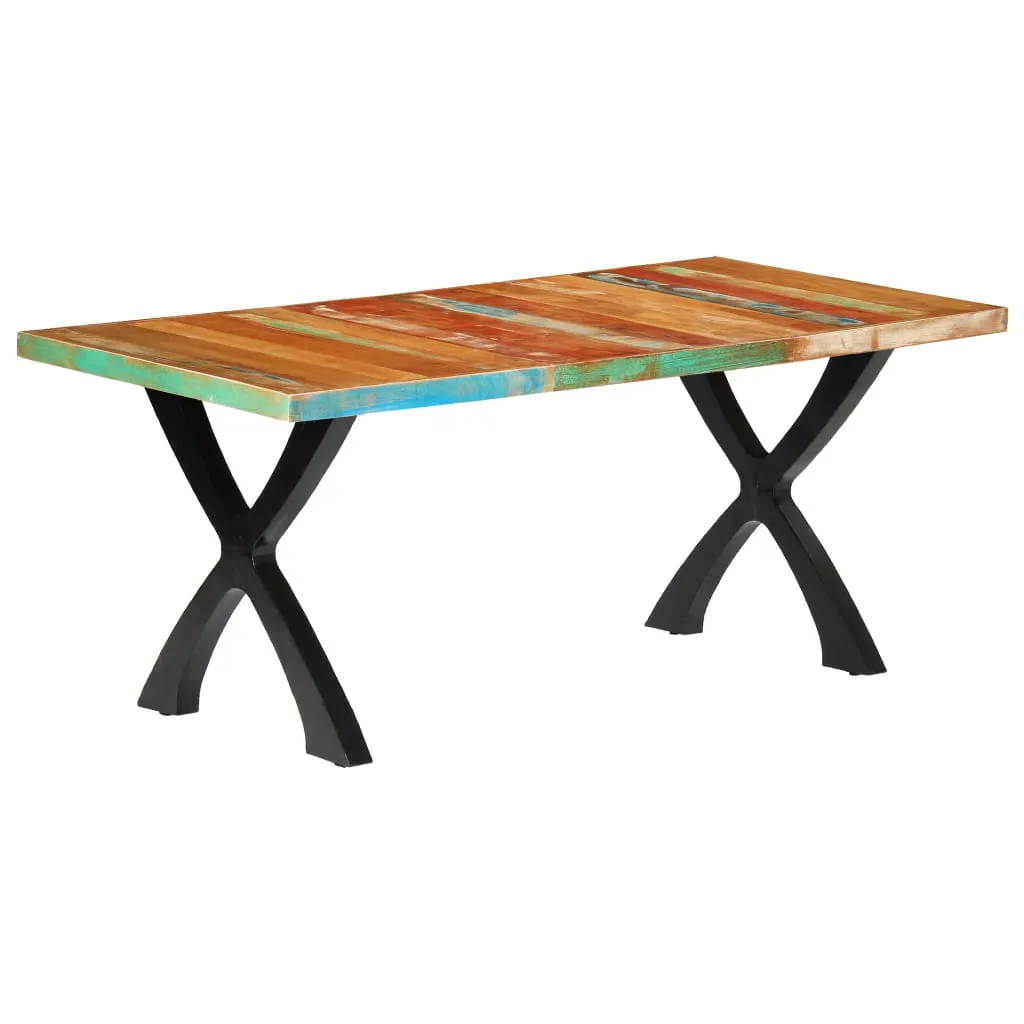 vidaXL Tavolo da Pranzo 180x90x76 cm in Legno Massello di Recupero