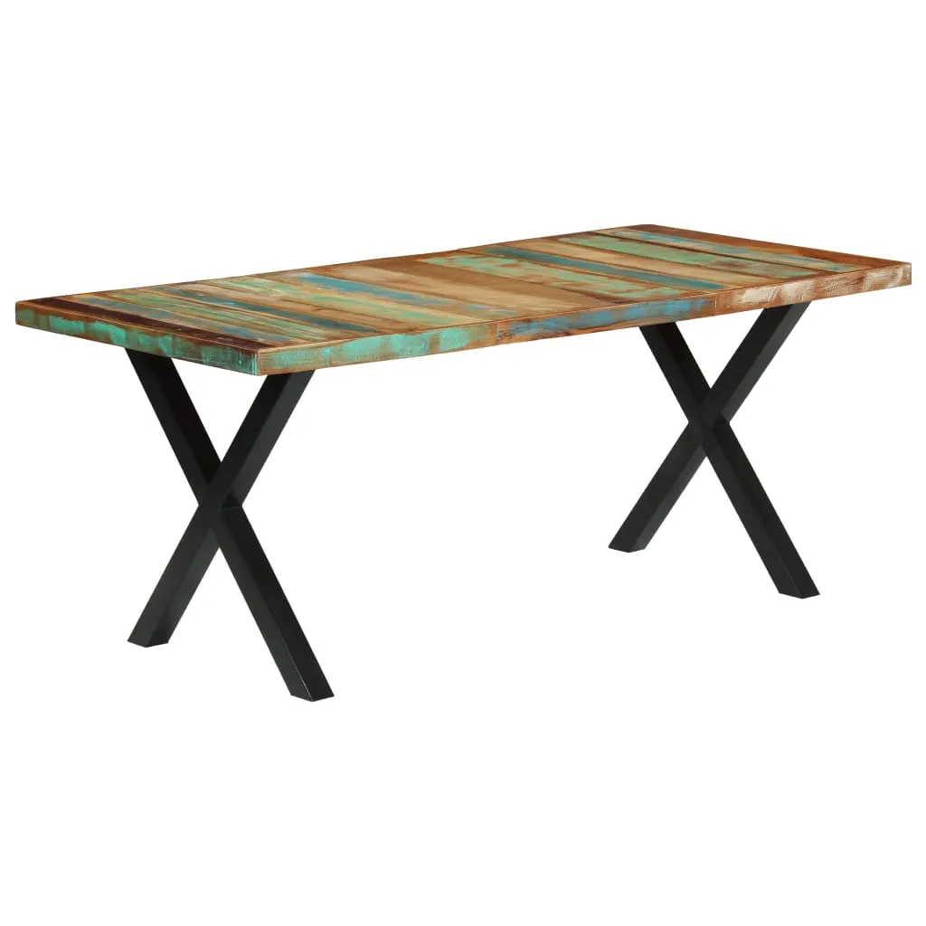 vidaXL Tavolo da Pranzo 180x90x76 cm in Legno Massello di Recupero