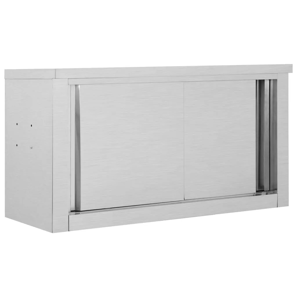 vidaXL Armadio da Cucina con Ante Scorrevoli 90x40x50cm Acciaio Inox