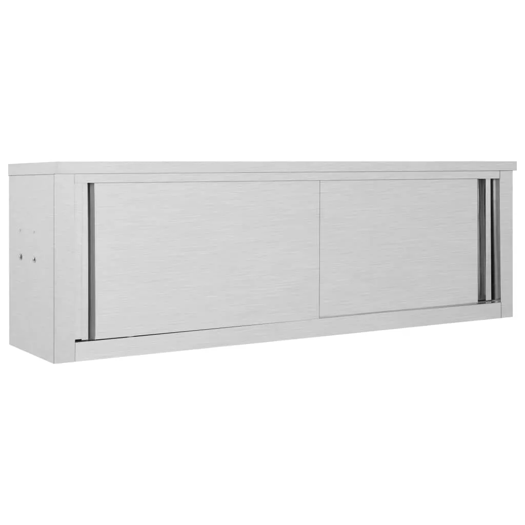 vidaXL Armadio da Cucina ad Ante Scorrevoli 150x40x50cm Acciaio Inox