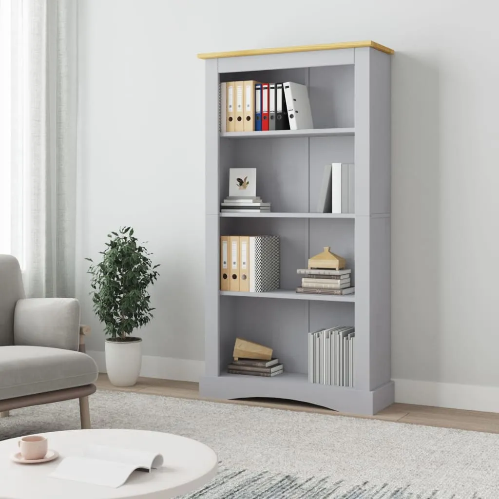 vidaXL Libreria a 4 Ripiani Pino Messicano Corona Grigia 81x29x150 cm