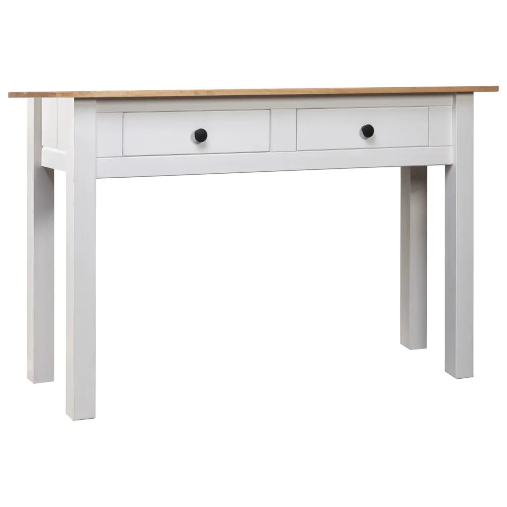 vidaXL Tavolo Consolle Bianco 110x40x72 cm Legno Massello Pino Panama