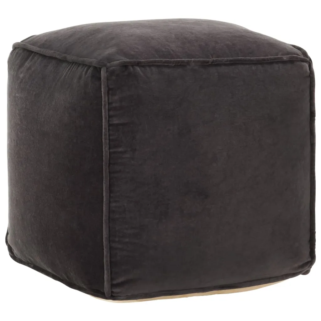 vidaXL Pouf in Velluto di Cotone 40x40x40 cm Antracite